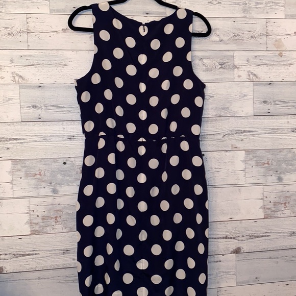 J Crew Navy and White Polka Dot Dress Size 10 - Picture 6 of 11
